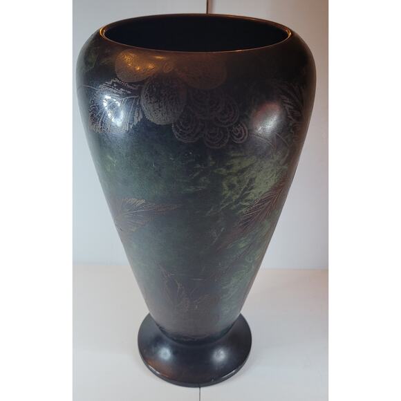 Vintage 1920s-30s WMF Germany Etched Copper Vase, ? Albert Merkle design, 10" - Picture 2 of 6